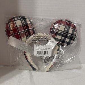 Mickey Mouse Plaid Christmas Ear Headband